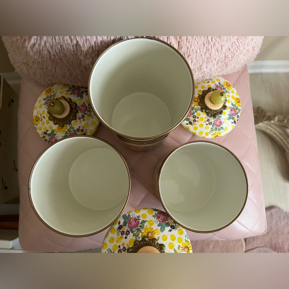 Mackenzie-Childs Retired NWT Buttercup Canister Set Small,Medium,Large 💕 - Picture 8 of 10